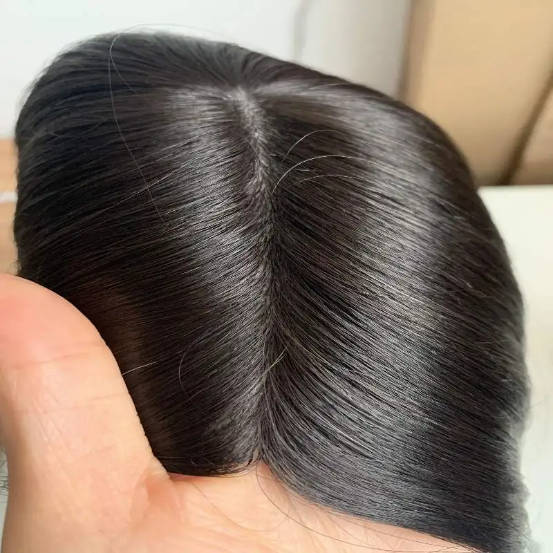 China wig supplier best selling wholesale price high quality hand made silk top human hair wig topper lace front wig in dubai