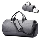 Fitness Sports Training Bags Custom Logo Men Gym Bag Waterproof Travel With Shoe Compartment Gray/Black CF1698