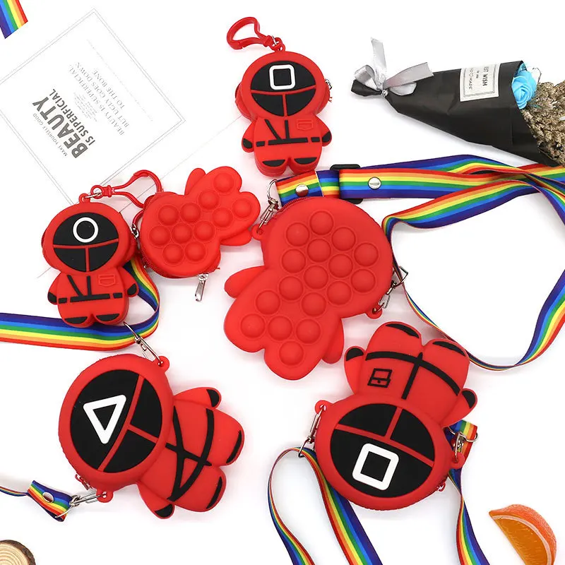 J302 Hot Selling Push Bubble Fidget Wallet Bag Squid Game Mini Silicone Coin Purse, Stock or customized
J302 Hot Selling Push Bubble Fidget Wallet Bag Squid Game Mini Silicone Coin Purse, Stock or customized