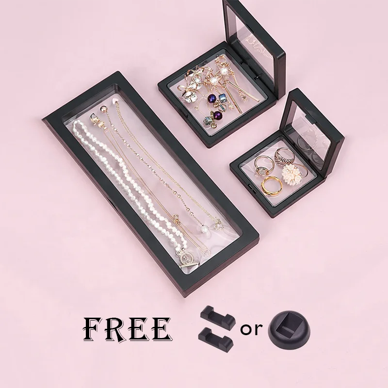 3D Clear PE Film Plastic Floating Frame Acrylic Meallion Bangle Bracelet Jewelry Organizer Box Display Case Gift Boxes Packaging, Black
3D Clear PE Film Plastic Floating Frame Acrylic Meallion Bangle Bracelet Jewelry Organizer Box Display Case Gift Boxes Packaging, Black