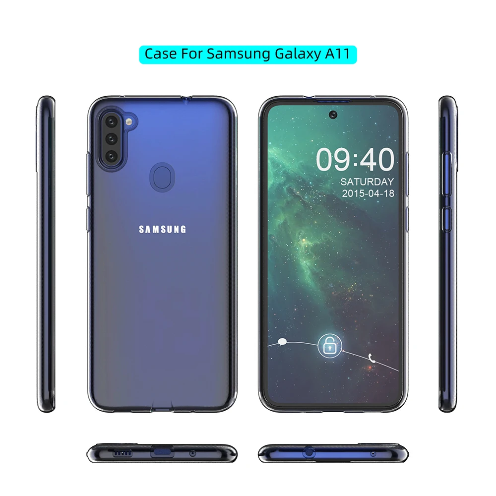 时尚风格硅胶软壳透明防震手机套三星galaxy a11 buy back cover