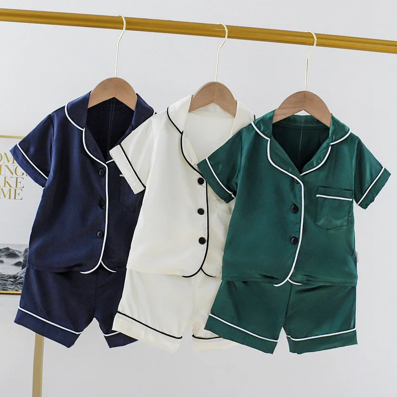 Factory wholesale summer children's satin pajamas children's cartoon home service short-sleeved two-piece suit, Picture shows
Factory wholesale summer children's satin pajamas children's cartoon home service short-sleeved two-piece suit, Picture shows