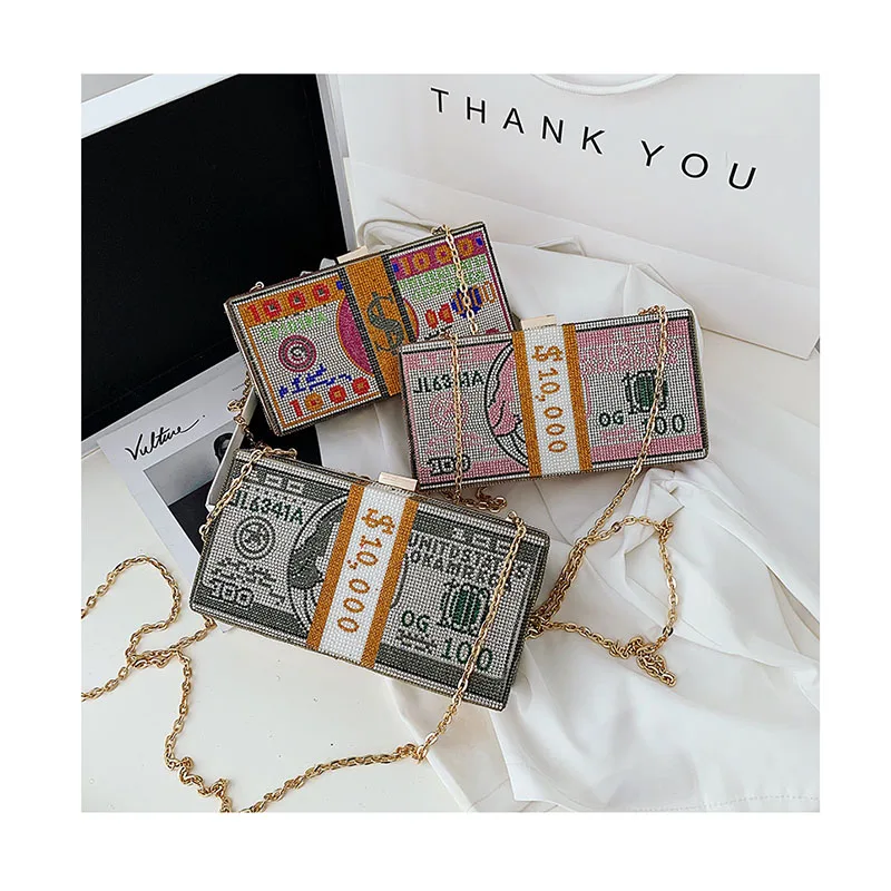 Fashion Dollar Money Shoulder Bag For Women Luxury Box Handbags Rhinestone ClutchDiamond Evening purses, As the picture
Fashion Dollar Money Shoulder Bag For Women Luxury Box Handbags Rhinestone ClutchDiamond Evening purses, As the picture