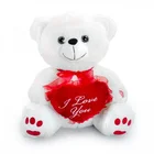 Customized Valentine Big Teddy Bear i Love You Plush White Soft Teddy Bear With Red Heart