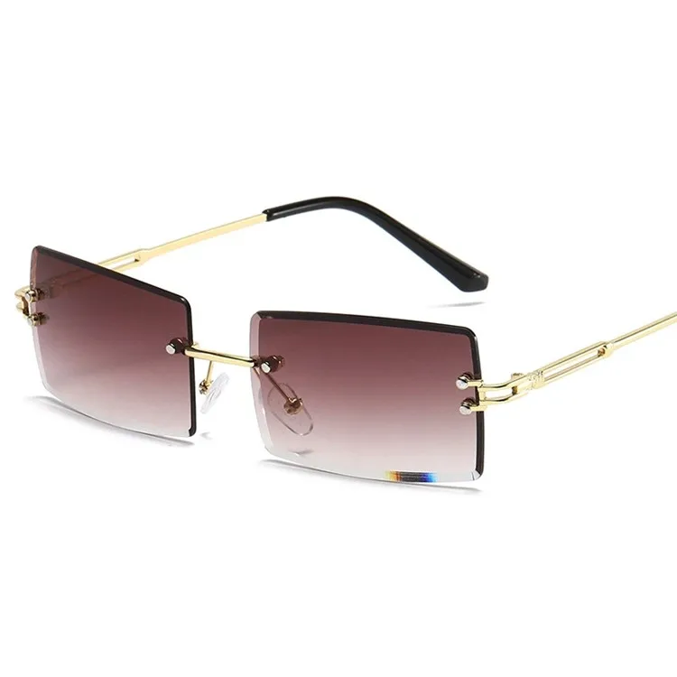Custom Ladies Rimless Gradient Small Rectangle Trendy Women Rimless Visor Sunglasses, Picture shows
Custom Ladies Rimless Gradient Small Rectangle Trendy Women Rimless Visor Sunglasses, Picture shows