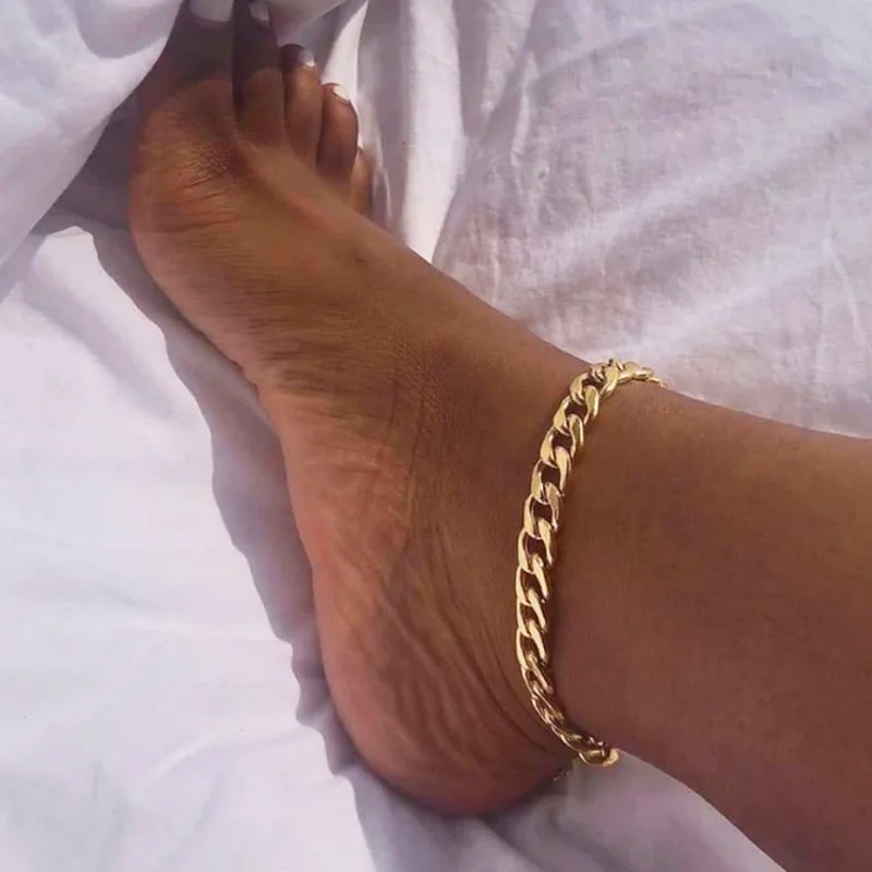 Cross-Border 18K Gold Jewelry Anklet Wild Punk Style Titanium Steel Anklet Retro Personality Stainless Steel Anklet, Silver,gold
Cross-Border 18K Gold Jewelry Anklet Wild Punk Style Titanium Steel Anklet Retro Personality Stainless Steel Anklet, Silver,gold