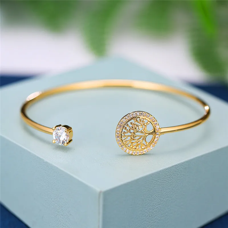 Dainty Female White Zircon Stone Tree Of Life Adjustable Bracelets For Women Cute Rose Gold Bracelet Wedding Bracelet, As the pictures
Dainty Female White Zircon Stone Tree Of Life Adjustable Bracelets For Women Cute Rose Gold Bracelet Wedding Bracelet, As the pictures