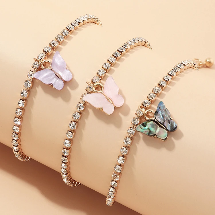jewelry wholesale fashion full diamond chain foot ornaments trendy small butterfly anklet set, As picture
jewelry wholesale fashion full diamond chain foot ornaments trendy small butterfly anklet set, As picture