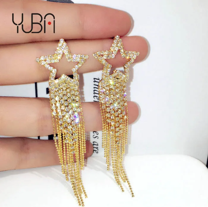 Womens Tassel Earrings Star Ear Stud Pave Crystal Boho Fringe Statement Drop Dangle Earring
Womens Tassel Earrings Star Ear Stud Pave Crystal Boho Fringe Statement Drop Dangle Earring