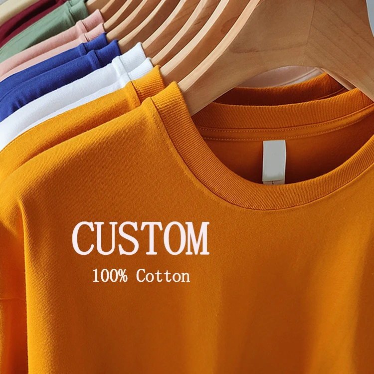 Wholesale 180g drop shoulder thick cotton round neck T-shirt customized high-quality printed and embroidered men t shirt
Wholesale 180g drop shoulder thick cotton round neck T-shirt customized high-quality printed and embroidered men t shirt