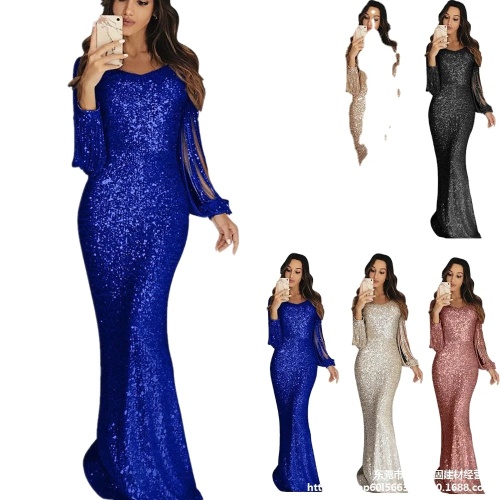 2021 New Style Hot-selling Long Dress Fashion Party Beautiful Glitter Black Women's Dresses
2021 New Style Hot-selling Long Dress Fashion Party Beautiful Glitter Black Women's Dresses
