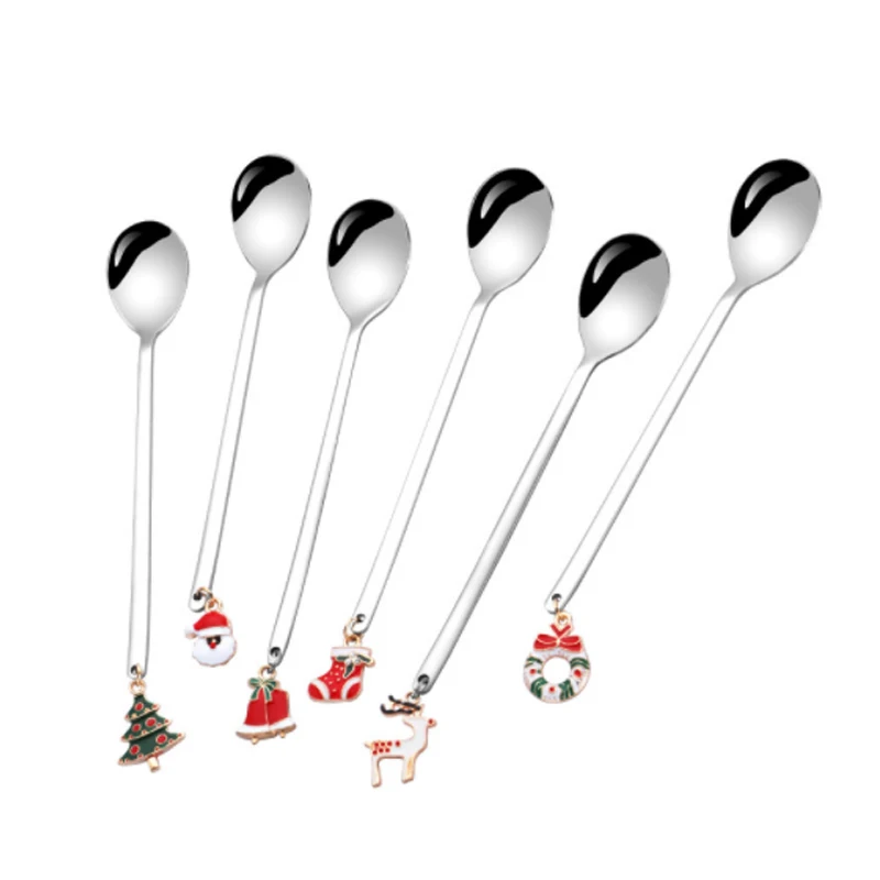 Merry Christmas Theme 304 Stainless Steel Creative Tableware Set Pendant Spoon Coffee Stirring Spoon, Black/gold/silver/rose
Merry Christmas Theme 304 Stainless Steel Creative Tableware Set Pendant Spoon Coffee Stirring Spoon, Black/gold/silver/rose