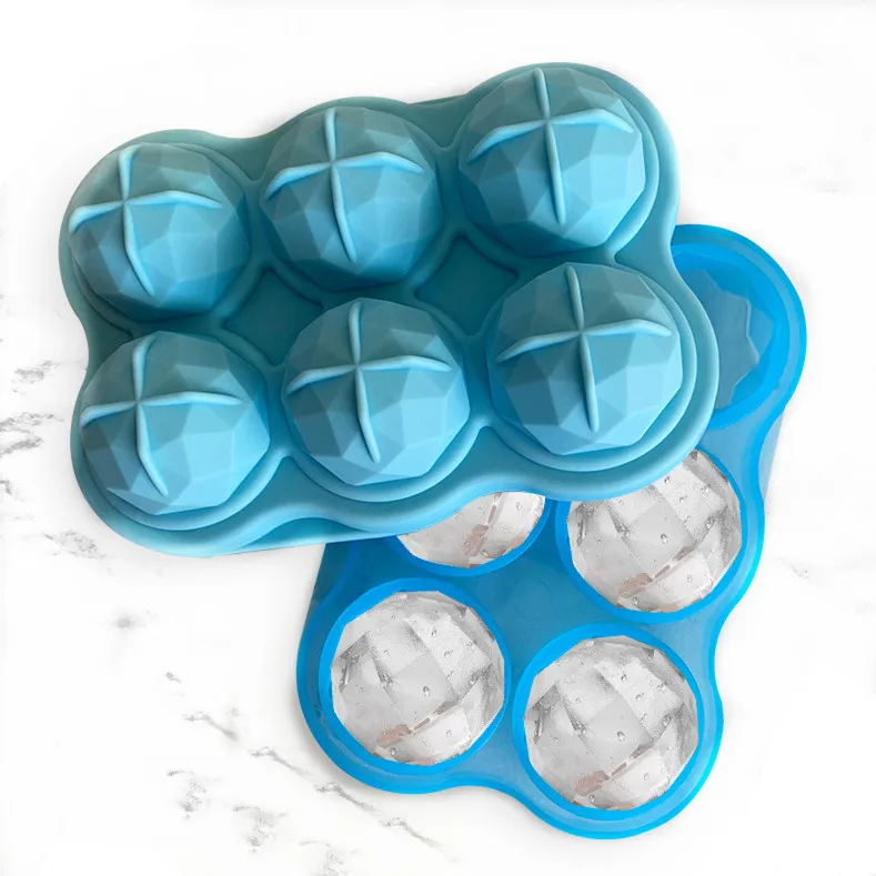 Ice tray silicone ice cube molds 6 large clear ice ball maker Diamond Sphere 3D chocolate mould, Customized acceptale
Ice tray silicone ice cube molds 6 large clear ice ball maker Diamond Sphere 3D chocolate mould, Customized acceptale