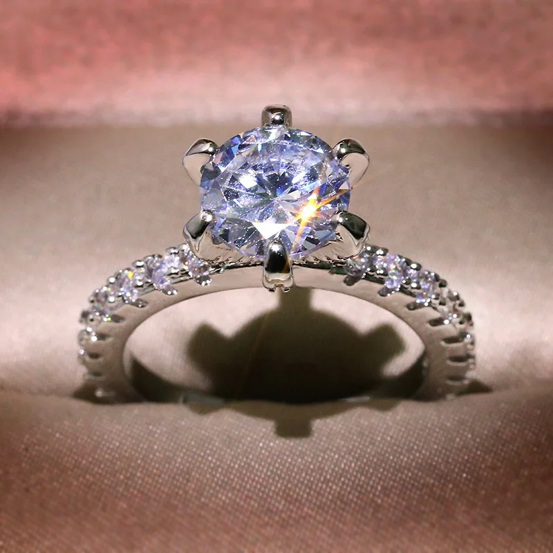 Exquisite Flower Zircon Wedding Ring For Women Jewelry Chic Round Crystal Silver Color Engagement Rings Female Gift
Exquisite Flower Zircon Wedding Ring For Women Jewelry Chic Round Crystal Silver Color Engagement Rings Female Gift