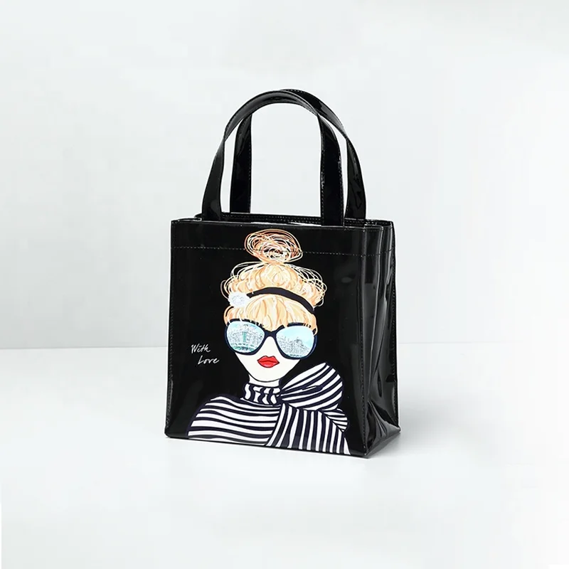 shiny black harrods pvc coated cotton shopping bag pvc tote bags with magnetic button closure
shiny black harrods pvc coated cotton shopping bag pvc tote bags with magnetic button closure