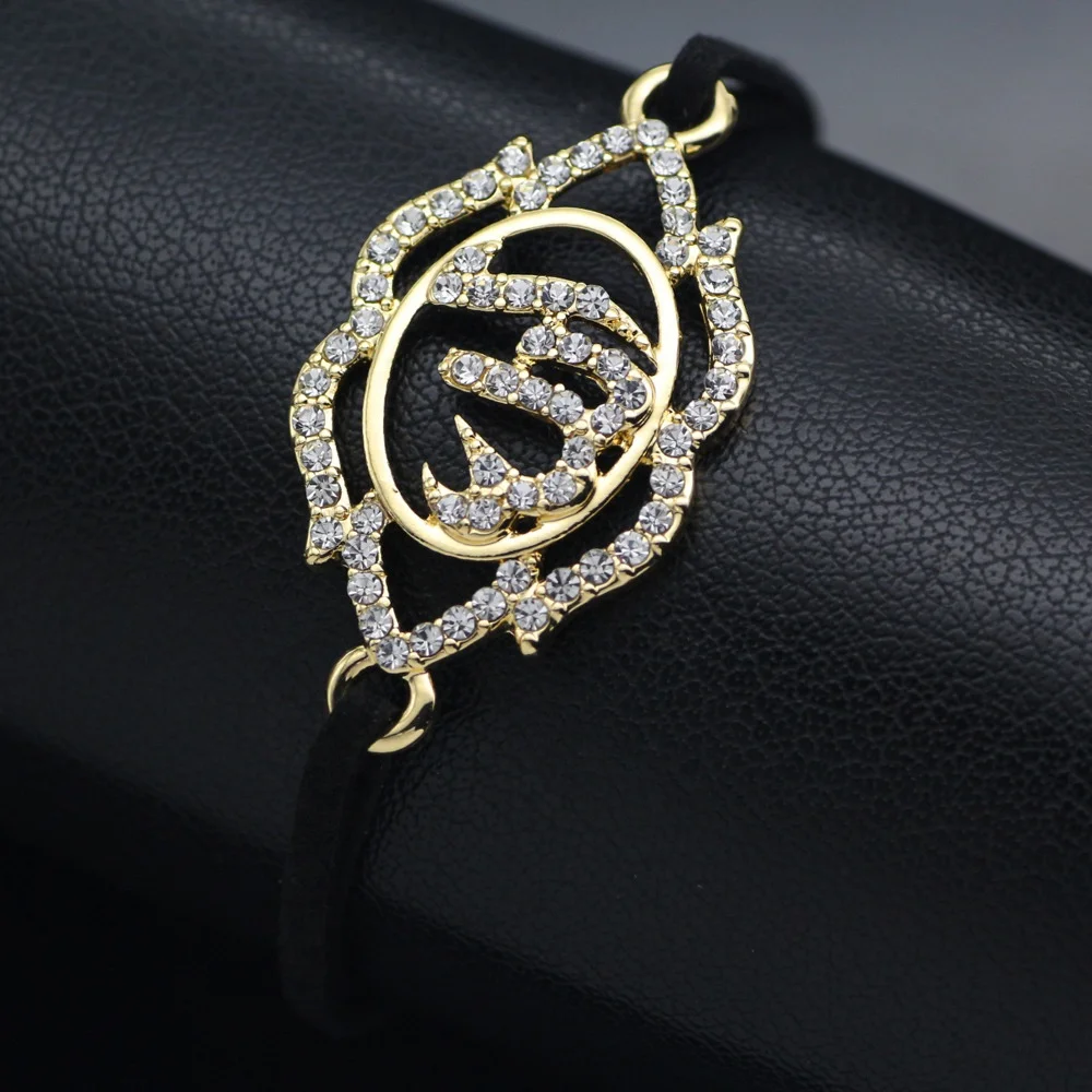 Muslim Style Stainless Steel Gold Plated Zircon Allh Islam Eid Jewelry Religious Gift Letter Pendant Bracelet, Gold color
Muslim Style Stainless Steel Gold Plated Zircon Allh Islam Eid Jewelry Religious Gift Letter Pendant Bracelet, Gold color