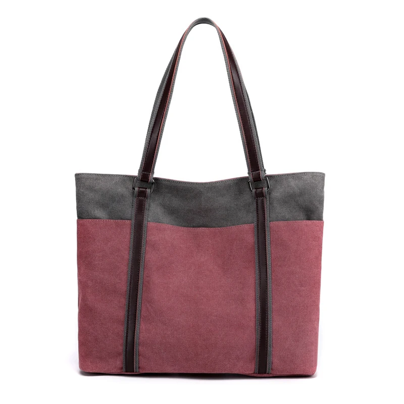 Women's New Large Capacity Handbag Custom Contrast Popular Canvas Shoulder Bag Ladies Purse
Women's New Large Capacity Handbag Custom Contrast Popular Canvas Shoulder Bag Ladies Purse