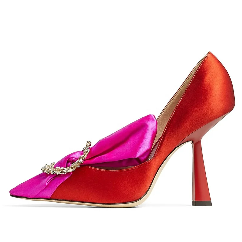 Luxury Heels for Ladies Pointed Toe Satin High Heel Pumps Banquet Shoes, Red & fuchsia
Luxury Heels for Ladies Pointed Toe Satin High Heel Pumps Banquet Shoes, Red & fuchsia