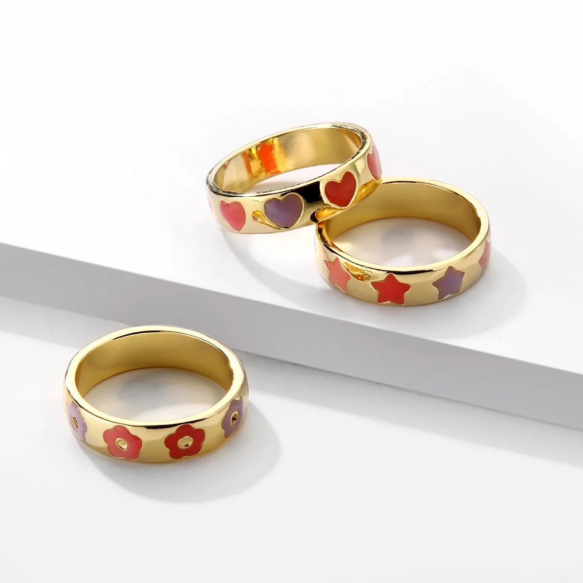 3pcs Set Pink Enamel Heart Flower Star Ring Bohemian Punk Party Jewelry Gift Stacking Ring For Women
3pcs Set Pink Enamel Heart Flower Star Ring Bohemian Punk Party Jewelry Gift Stacking Ring For Women