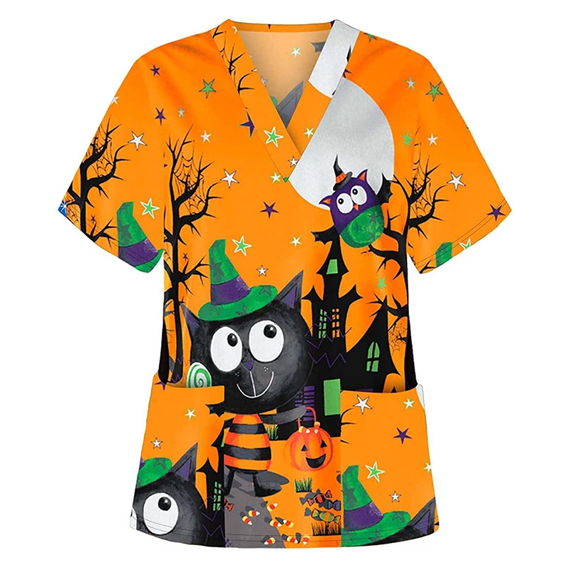 halloween 2021 costume V-neck unisex printed fabric cheep T-shirts women and men nurse clothing scrubs top
halloween 2021 costume V-neck unisex printed fabric cheep T-shirts women and men nurse clothing scrubs top