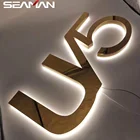 LED brushed metal frame laser cutting acrylic backlit signage
