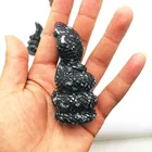 Hot sale natural vivid hand carved crystal healing Snowflakes obsidian snake
