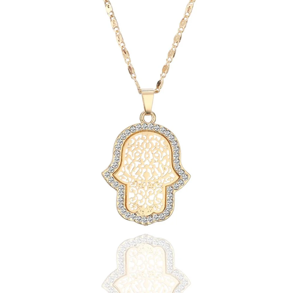 Fashion Jewelry Wholesale Trendy Crystal Eye Hand hamsa Pendant Short Chain for Women Gold Silver Hollow evil Charm Necklace
Fashion Jewelry Wholesale Trendy Crystal Eye Hand hamsa Pendant Short Chain for Women Gold Silver Hollow evil Charm Necklace