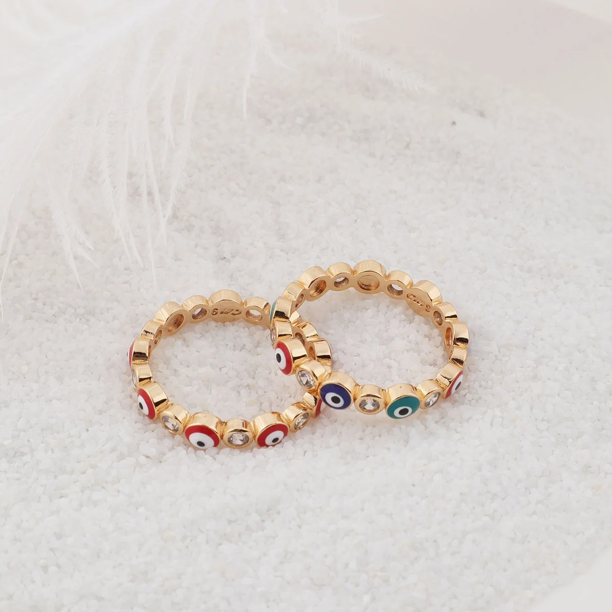 Fashion Hot Sale Enamel Mix Sizes Gold Plated Ojos malvados Anillo Evil Eye Rings for Women Girls
Fashion Hot Sale Enamel Mix Sizes Gold Plated Ojos malvados Anillo Evil Eye Rings for Women Girls