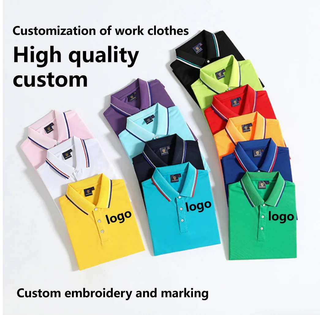 Custom 190gsm 100% cotton polo shirts short-sleeved advertising shirts work clothes embroidered LOGO printed words golf shirt
Custom 190gsm 100% cotton polo shirts short-sleeved advertising shirts work clothes embroidered LOGO printed words golf shirt
