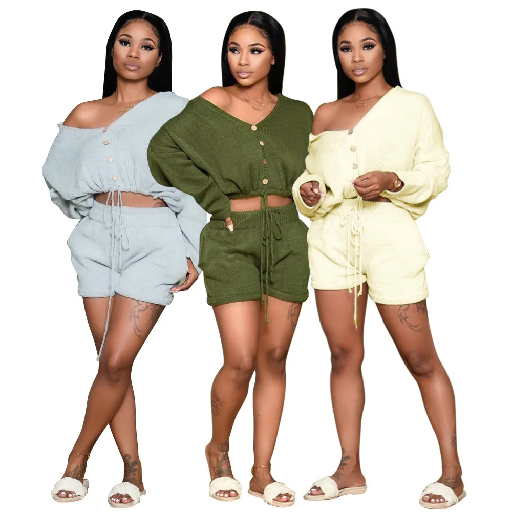 ZZN-84 autumn two piece solid color sweater and Shorts Set V-neck Pullover Sweater LACE UP SHORTS two piece set women clothing
ZZN-84 autumn two piece solid color sweater and Shorts Set V-neck Pullover Sweater LACE UP SHORTS two piece set women clothing