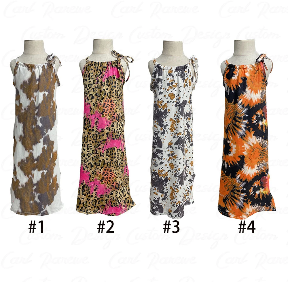 Wholesale RAREWE factory Kids Girl's Hater Maxi Side Slit Dresses girls tie dye kids clothes boutique baby Side Slit Dresses, #1,#2,#3,#4 
Wholesale RAREWE factory Kids Girl's Hater Maxi Side Slit Dresses girls tie dye kids clothes boutique baby Side Slit Dresses, #1,#2,#3,#4