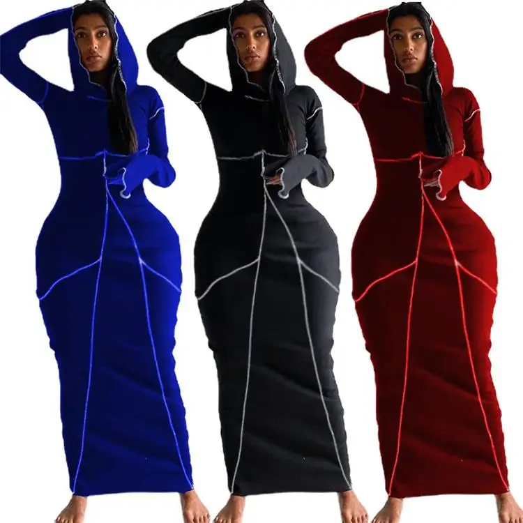 Fashion Mujer One Piece Clothing Long Sleeve Hooded Stripe Print Plus Size Spring Women Bodycon Maxi Dress
Fashion Mujer One Piece Clothing Long Sleeve Hooded Stripe Print Plus Size Spring Women Bodycon Maxi Dress