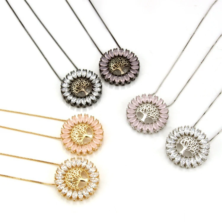 Beautiful Ladies Pink and Crystal Micro Pave Lifetree Pendant Jewlery Necklace with Chain, Gold/silver/gun metal
Beautiful Ladies Pink and Crystal Micro Pave Lifetree Pendant Jewlery Necklace with Chain, Gold/silver/gun metal