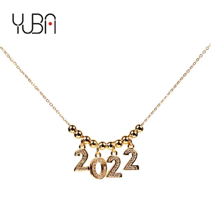 American Fashion Real Gold Plated Bead Ball CZ Number 2022 Pendant Necklace Brass Micro Zircon Birth Year Number Necklace
American Fashion Real Gold Plated Bead Ball CZ Number 2022 Pendant Necklace Brass Micro Zircon Birth Year Number Necklace