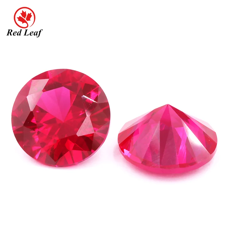 

Redleaf Jewelry AAA ruby stone prices round brilliant cut 4mm -10 mm synthetic Loose corundum red ruby gems