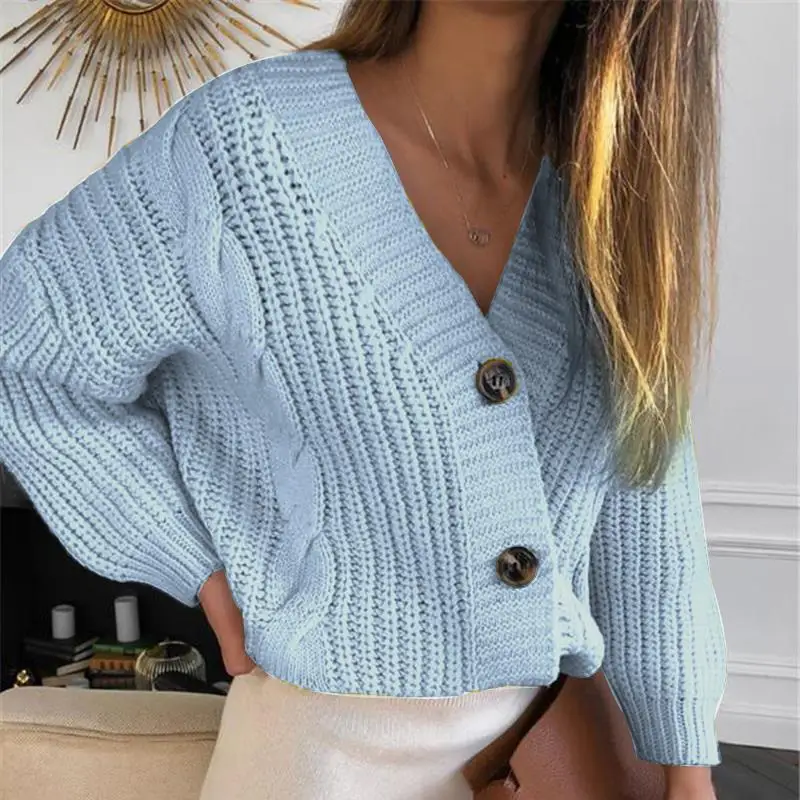 Knitted Sweaters Coat Femme Winter Warm Clothes Knit Sweater Women Autumn 2020 Female Casual Long Sleeve Button Cardigan, As pictures
Knitted Sweaters Coat Femme Winter Warm Clothes Knit Sweater Women Autumn 2020 Female Casual Long Sleeve Button Cardigan, As pictures