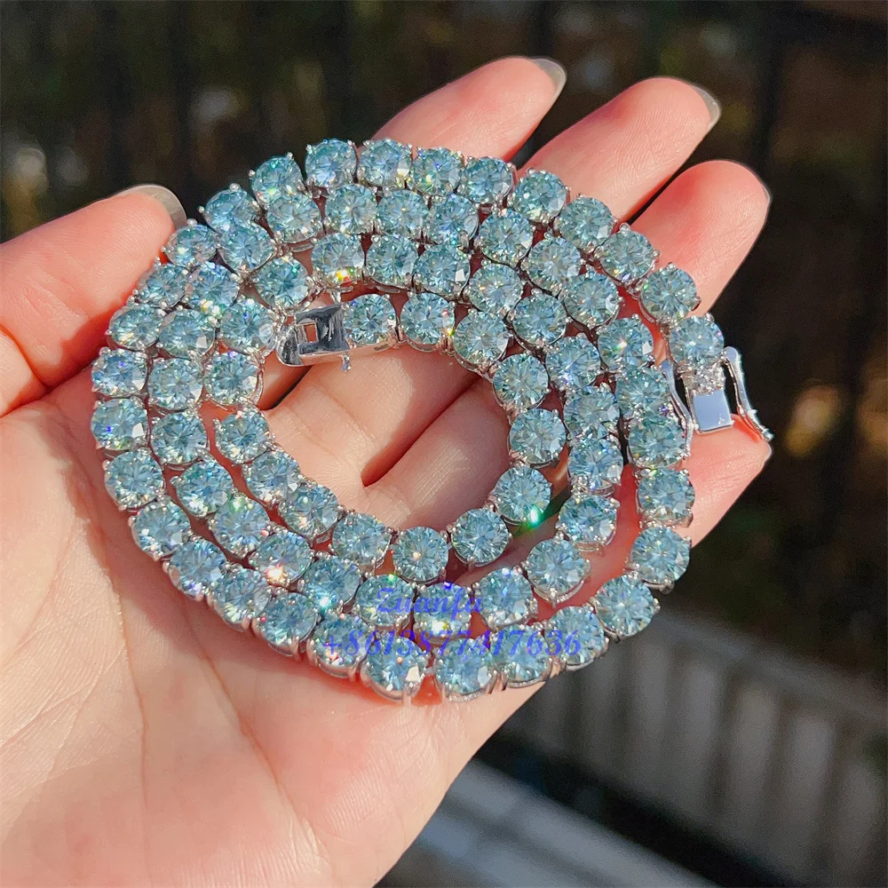 Luxury Hip Hop 925 Sterling Silver 6.5mm 20 Inches Blue Green Moissanite Diamond Necklace Moissanite Tennis Chain
Luxury Hip Hop 925 Sterling Silver 6.5mm 20 Inches Blue Green Moissanite Diamond Necklace Moissanite Tennis Chain