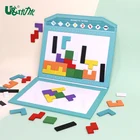 Wholesale Kid Toy Wooden Magnetic Puzzle Cube Block Magnetic Tetris Educational Toys