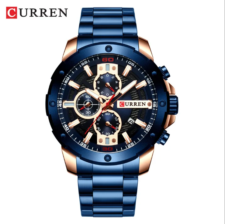 CURREN Luxury Men's Quartz Watch Sports Watches Stainless Steel Military Gold Band Waterproof Watch, Colours
CURREN Luxury Men's Quartz Watch Sports Watches Stainless Steel Military Gold Band Waterproof Watch, Colours