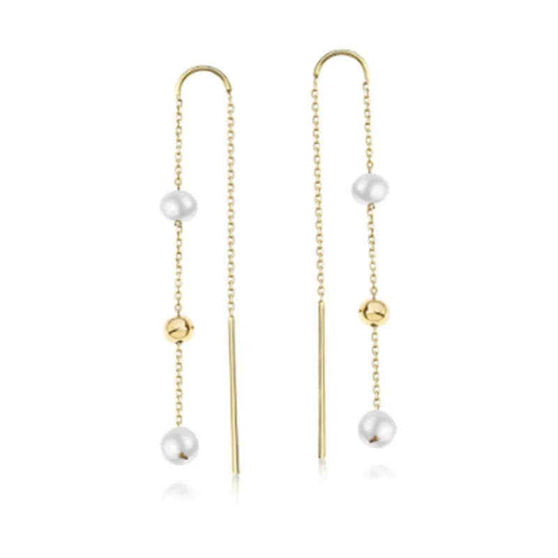 CANNER 2021 New Arrival Simple Hypoallergenic S925 Sterling Silver Long Chain Tassel Pearl Earrings, Gold/white
CANNER 2021 New Arrival Simple Hypoallergenic S925 Sterling Silver Long Chain Tassel Pearl Earrings, Gold/white