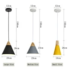 Office Modern Decorative Wooden Pendant Light Colorful Aluminum Lamp Shade