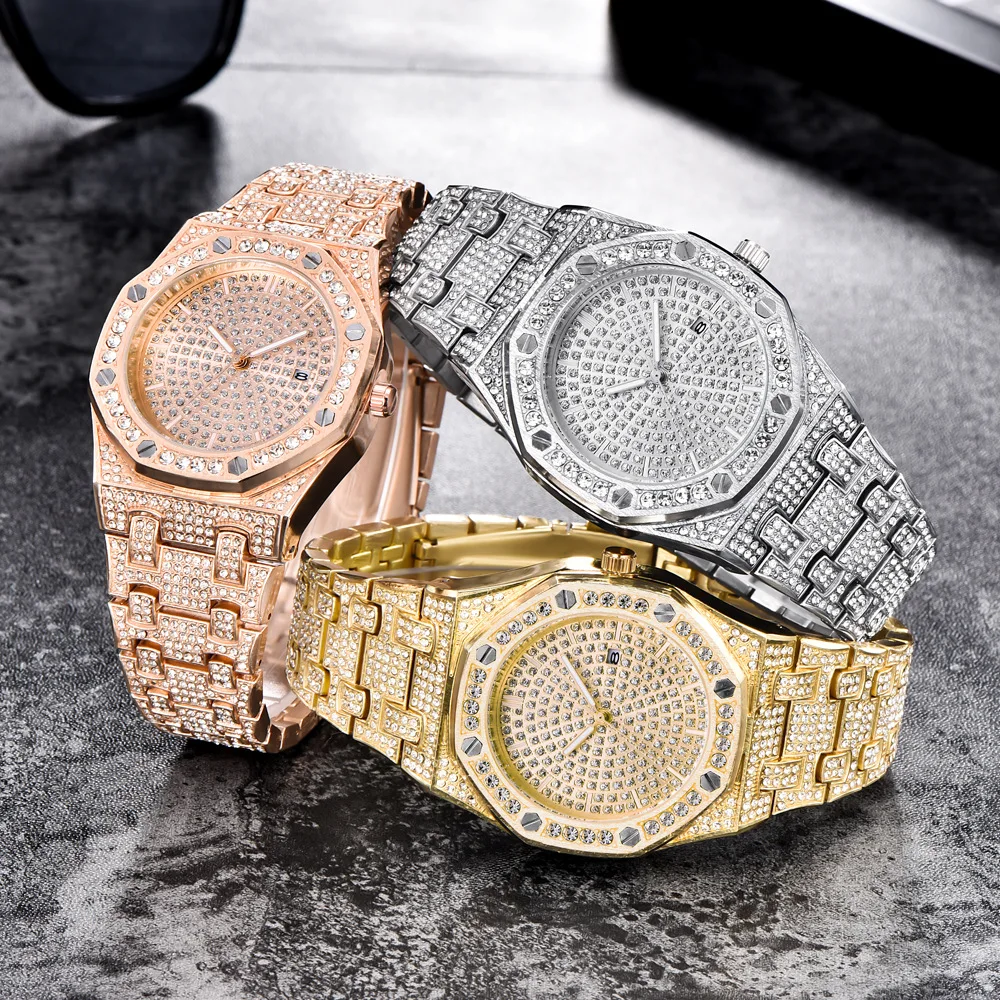 2021 New Arrival Hip Hop 18K Gold Plated Watch Diamond Men Stainless Steel Roman Iced Out Quartz Watch
2021 New Arrival Hip Hop 18K Gold Plated Watch Diamond Men Stainless Steel Roman Iced Out Quartz Watch