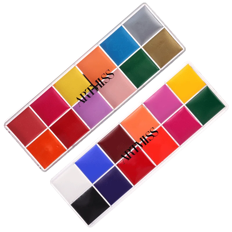 Hot Sale 12 Colors Halloween Party Oil Painting Face Makeup Body Oil Paint palette, 2 colors
Hot Sale 12 Colors Halloween Party Oil Painting Face Makeup Body Oil Paint palette, 2 colors