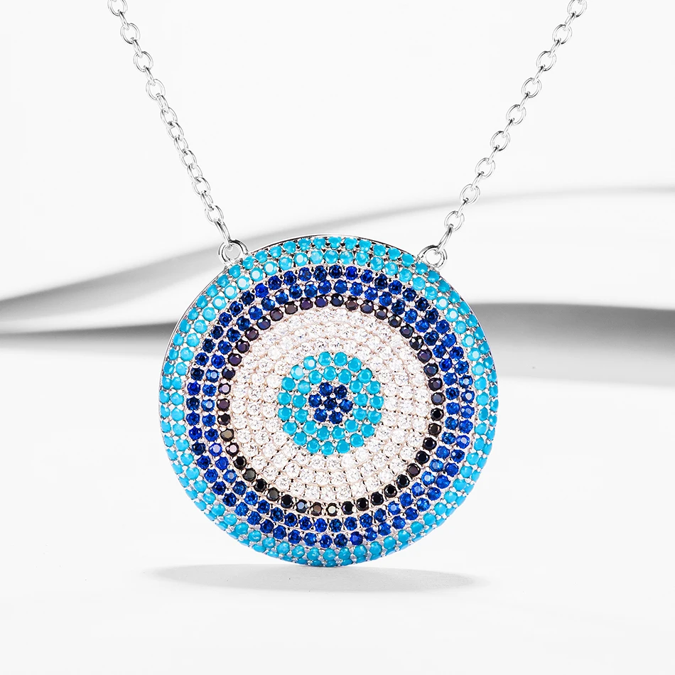 Noble 100% 925 Sterling Silver Necklace With Cubic Zircon Blue Eye Pendants Necklaces Fit Women Fashion Jewelry
Noble 100% 925 Sterling Silver Necklace With Cubic Zircon Blue Eye Pendants Necklaces Fit Women Fashion Jewelry