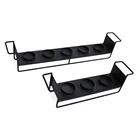 Black Candle Holder Customized 3 Home Decoration Metal with 2 Handles