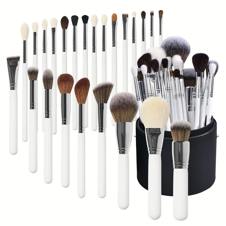 2022 Professional Private Label Vegan Wood Handle 24pcs Cylinder Holder No Logo White Makeup Brush Set, White silver makeup brush set
2022 Professional Private Label Vegan Wood Handle 24pcs Cylinder Holder No Logo White Makeup Brush Set, White silver makeup brush set