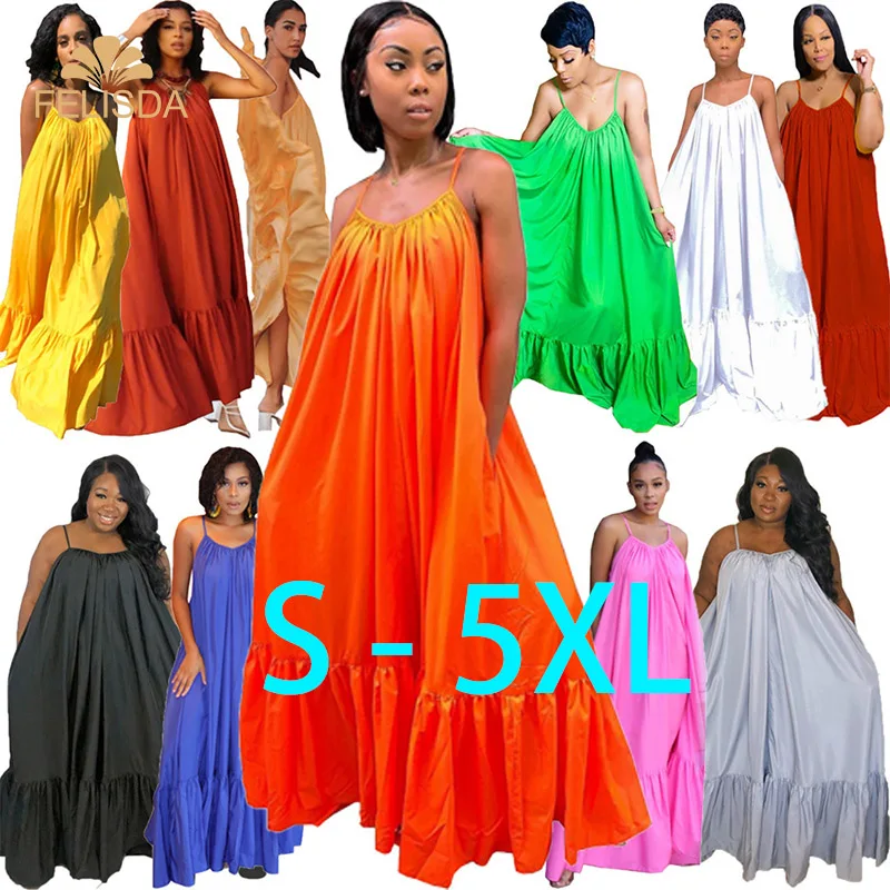 Women Summer Long Maxi Dress Sexy Sleeveless Strap Loose Beach Party Night Club Dresses Plus Size Long Swing Dress Vestido
Women Summer Long Maxi Dress Sexy Sleeveless Strap Loose Beach Party Night Club Dresses Plus Size Long Swing Dress Vestido