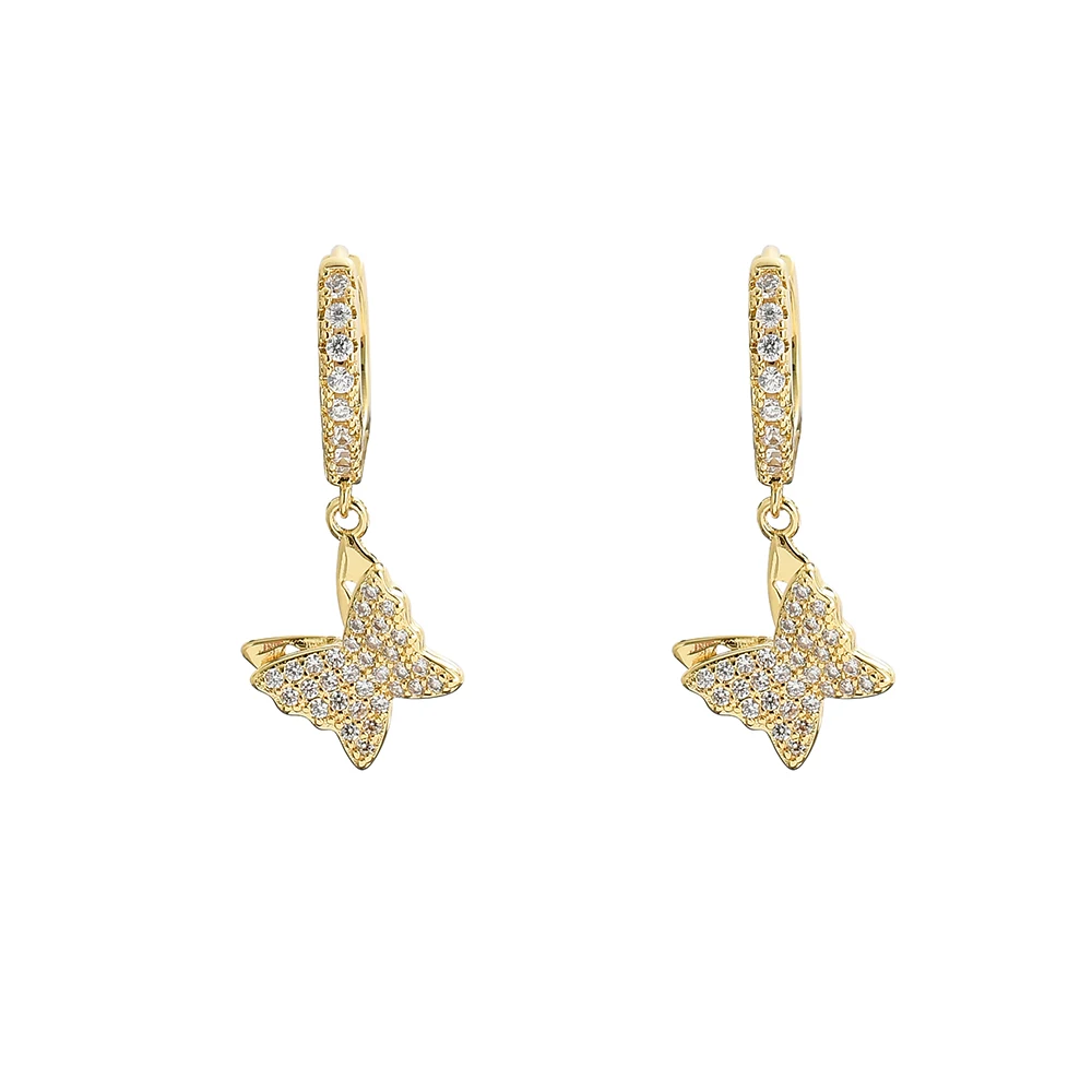 TUNKALL E017 bling bling butterfly earrings Brass setting zircon stud earrings hip hop Jewelry
TUNKALL E017 bling bling butterfly earrings Brass setting zircon stud earrings hip hop Jewelry