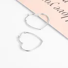 Fashion Jewelry Simple Design 925 Sterling Silver Love Heart Hoop Earrings Ear Ring For Women Girls 2019