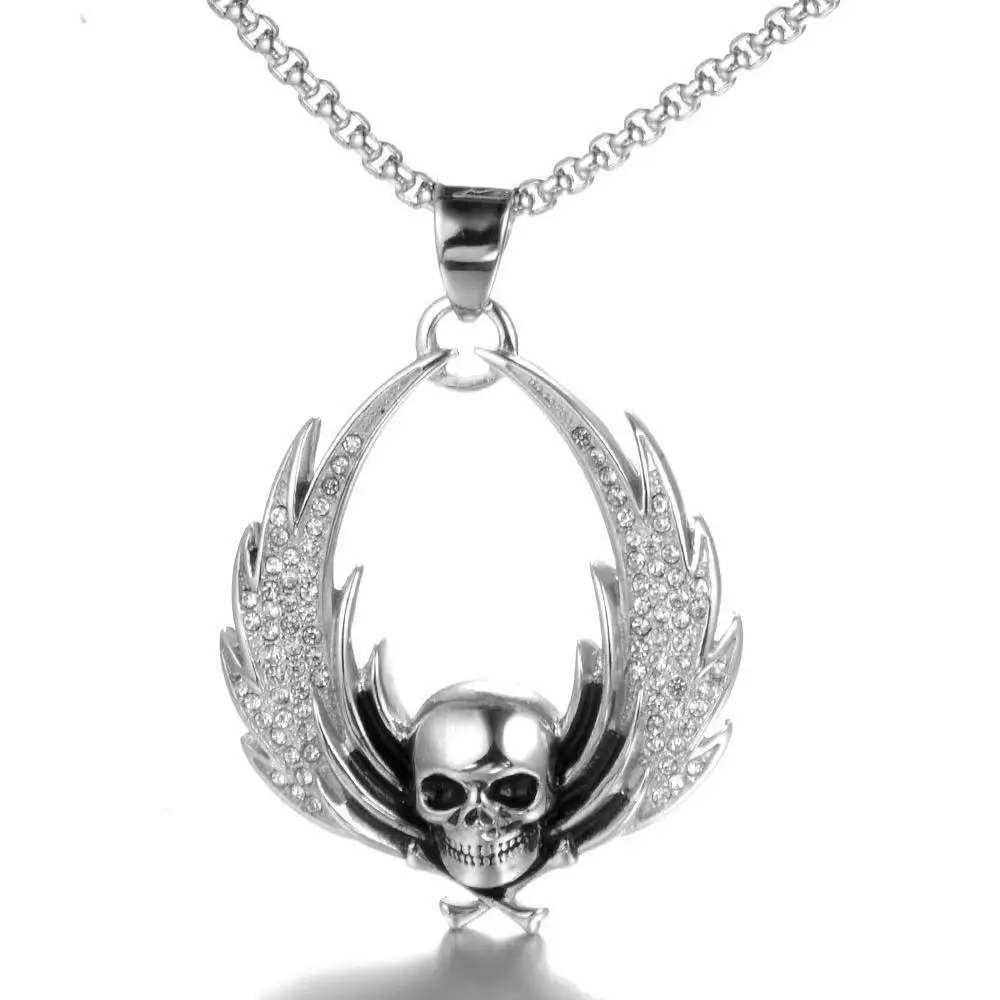 European and American titanium steel skull wings pendant vintage Crowe men and women stainless steel necklace and pendant orname
European and American titanium steel skull wings pendant vintage Crowe men and women stainless steel necklace and pendant orname